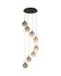 Searchlight SL-76411-8BK Hanglamp Elisabeth amber 45cm