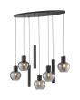 Brilliant 51297/93-BR Hanglamp Ligari rookglas 126cm