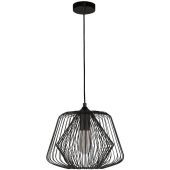 Searchlight Bell 0211BK zwarte hanglamp van draadstaal