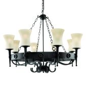 Searchlight Cartwheel 0818-8BK smeedijzeren kroonluchter