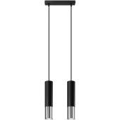Sollux Lopez SL.0941 zwart met chromen hanglamp