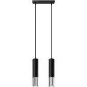 Sollux Lopez SL.0941 zwart met chromen hanglamp