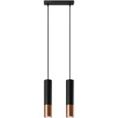 Hanglamp Lopez SL.0947 zwart met koperen hanglamp