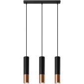 Sollux Lopez SL.0948 zwart met koperen hanglamp