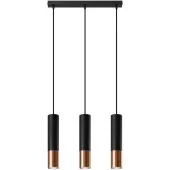 Sollux Lopez SL.0948 zwart met koperen hanglamp