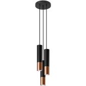 Sollux Lopez SL.0949 zwart met koperen hanglamp
