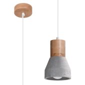 Sollux Qubic SL.0964 beton met houten hanglamp