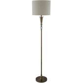 Searchlight Oscar EU1012AB antiek bronzen vloerlamp met linnen kap
