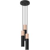 Sollux Pablo SL.1014 zwart met houten hanglamp