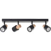 Brilliant Pini 10147/76 zwart metaal met houten spot