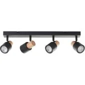 Brilliant Pini 10147/76 zwart metaal met houten spot