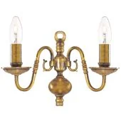 Searchlight Flemish 1019-2AB antiek messing wandlamp