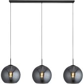 Searchlight Amsterdam 1023-3SM zwarte rookglazen hanglamp