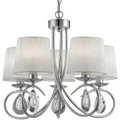 Searchlight Angelique 1025-5CC chromen kroonluchter