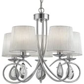 Searchlight Angelique 1025-5CC chromen kroonluchter