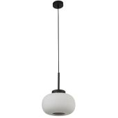 Searchlight Lumina 10272-1BK zwarte hanglamp met opaal glas