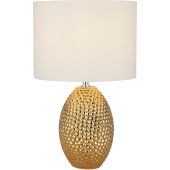 Searchlight Nadine EU1304-1GO goudkleurige tafellamp met creme kap