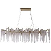 Searchlight Heritage 10425-10GO goudkleurige hanglamp met helder glazen druppels