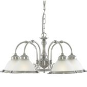 Searchlight American Diner 1045-5 zilverkleurige kroonluchter