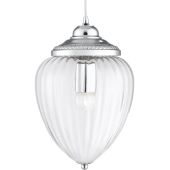 Searchlight Moscow 1091CC chroom kleurige hanglamp met ribbelglas