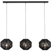Searchlight Wicker 11201-3BK zwarte hanglamp met touw