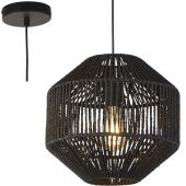 Searchlight Wicker 11203-1BK zwarte hanglamp met touw