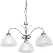 Searchlight Milanese 1133-3SS staal kleurige kroonluchter