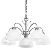 Searchlight Milanese 1135-5SS staalkleurige kroonluchter