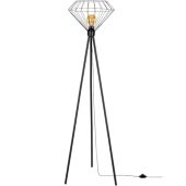 Britop Raquelle 12570104 zwarte vloerlamp met kap van metaaldraad