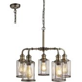 Searchlight Pipes 1265-5AB antiek bronzen kroonluchter