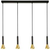 Searchlight Signal 13611-4BGO zwart met goud kleurige hanglamp