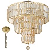 Searchlight Empire 1375-5SB messing hanglamp met champagne glas