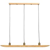 Elobra Colombia retro 139493 eikenhouten hanglamp met bronzen fittingen