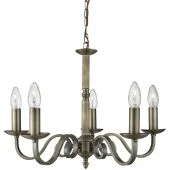 Searchlight Richmond 1505-5AB antiek bronzen vijf lichts kroonluchter