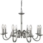 Searchlight Richmond 1508-8SS staal kleurige acht lichts kroonluchter