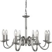 Searchlight Richmond 1508-8SS staal kleurige acht lichts kroonluchter
