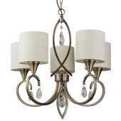 Searchlight Alberto 1605-5AB klassiek bronzen kroonluchter met kristallen