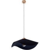Britop Hattu 1615119174 zwarte hanglamp van eikenhout en textiel