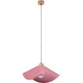 Britop Hattu 1615519174 roze hanglamp van eikenhout en textiel