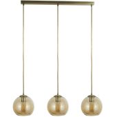 Searchlight Balls 1623-3SM hanglamp met drie amber glazen kappen