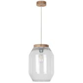 Britop Vaso 169010174 eikenhouten hanglamp met glazen kap