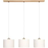 Britop Boho 16910374 eikenhouten hanglamp met linnen kappen