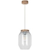 Britop Vaso 169110174 eikenhouten hanglamp met helder glas
