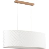 Britop Punto 17490274 witte hanglamp van eikenhout en kunststof