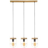 Britop Netuno 181059351 zwart met goud hanglamp met grenenhout