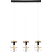 Britop Netuno 184159304 zwarte hanglamp met eikenhout