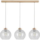Britop Laguna 18710374 eiken hanglamp met drie glazen bollen