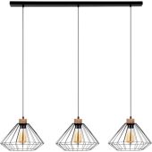 Britop Raquelle 187119304 zwarte hanglamp met eikenhout