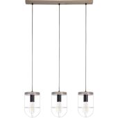 Britop Netuno 18717593587 zwart met zilver hanglamp met grijs grenen
