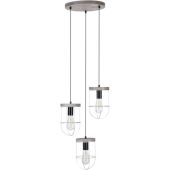 Britop Netuno 1871759357R zwart met zilver hanglamp met grijs grenen